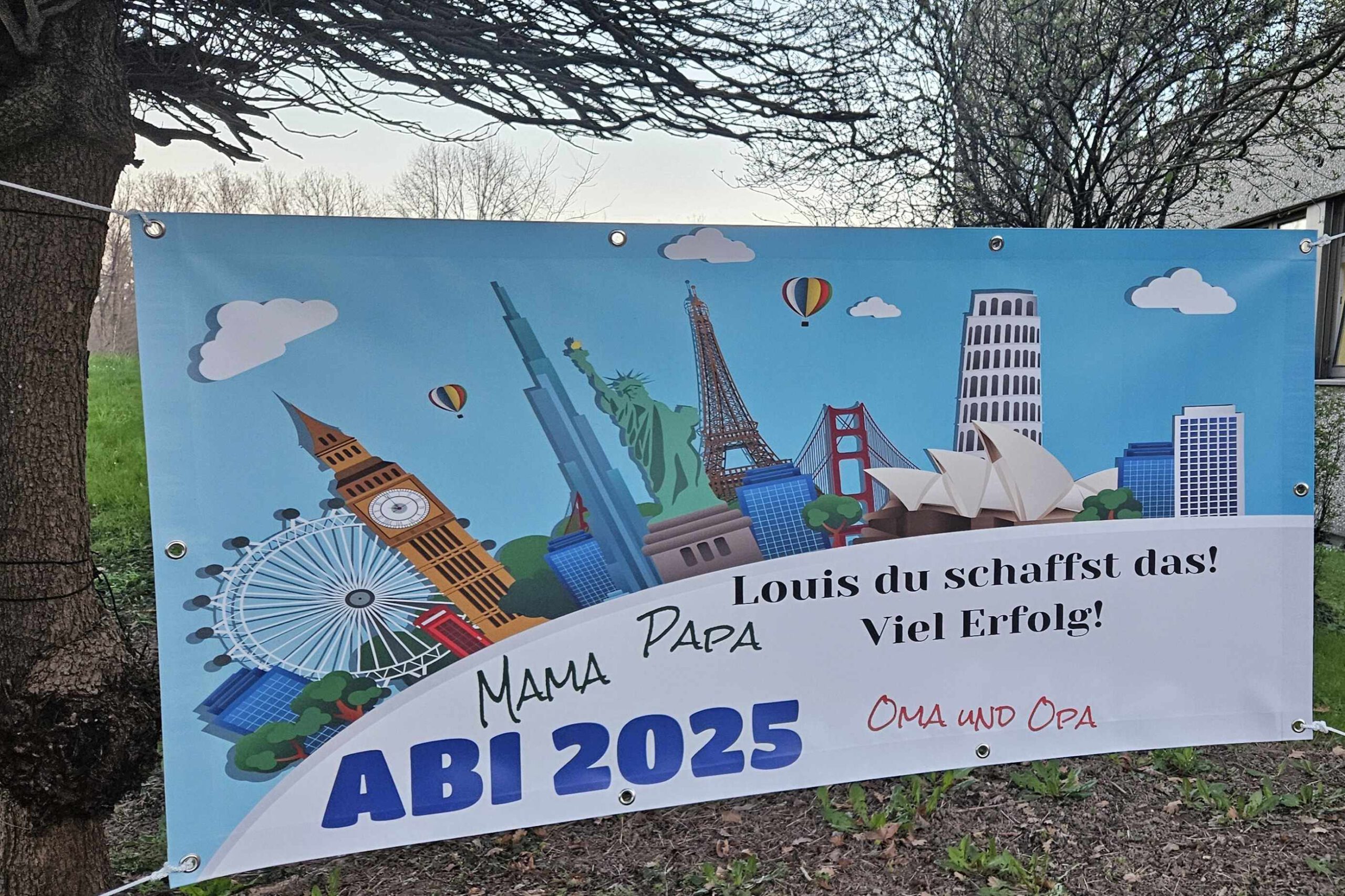 Glückwunschtransparente für die Abitursprüfung